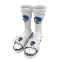 Носки и шлепки Golden State Warriors ISlide Youth Speckle Team Logo - White