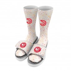 Носки и шлепки Atlanta Hawks ISlide Youth Speckle Team Logo - White