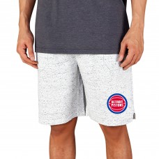 Detroit Pistons Concepts Sport Throttle Knit Jam Shorts - White/Charcoal