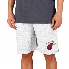 Miami Heat Concepts Sport Throttle Knit Jam Shorts - White/Charcoal