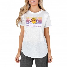 Футболка Los Angeles Lakers Concepts Sport Women's Gable Knit - White