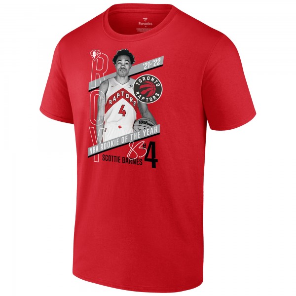 Футболка Scottie Barnes Toronto Raptors 2022 NBA Rookie of the Year - Red
