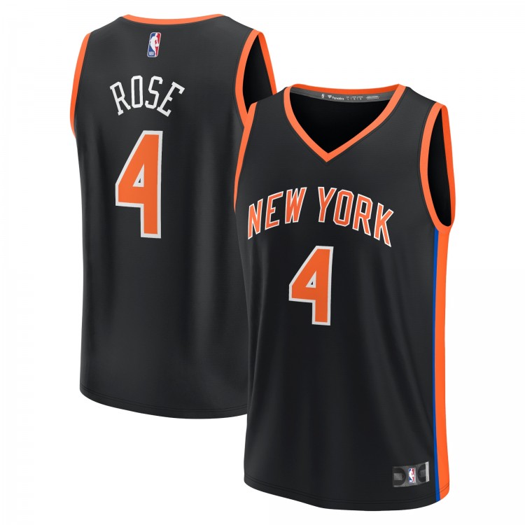 Derrick Rose New York Knicks Youth 2022 23 Fastbreak City Edition Black