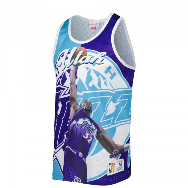 Майка Karl Malone Utah Jazz Mitchell & Ness Sublimated Player - Purple/Turquoise
