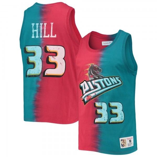 Майка Grant Hill Detroit Pistons Mitchell & Ness Hardwood Classics Tie-Dye - Red/Teal