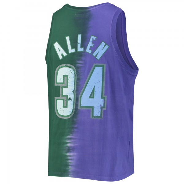 Майка Ray Allen Milwaukee Bucks Mitchell & Ness Hardwood Classics Tie-Dye - Green/Purple