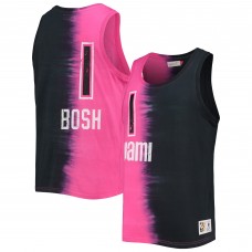 Chris Bosh Miami Heat Mitchell & Ness Hardwood Classics Tie-Dye Tank Top - Pink/Black