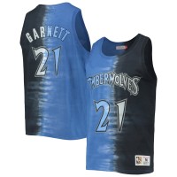 Майка Kevin Garnett Minnesota Timberwolves Mitchell & Ness Hardwood Classics Tie-Dye Name & Number - Black/Blue