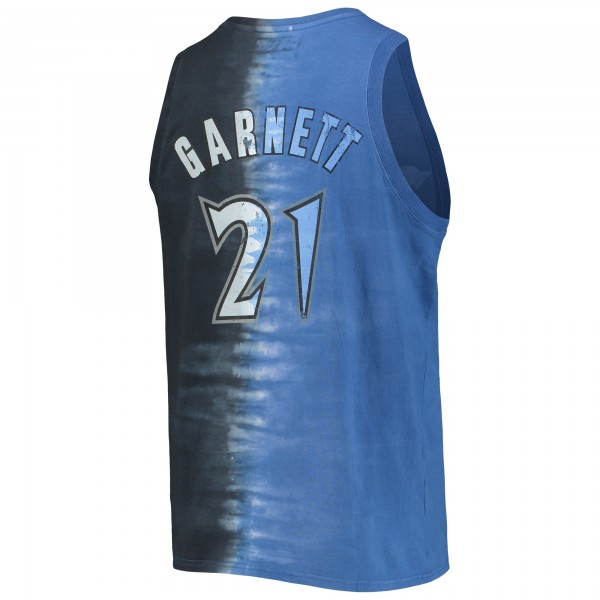 Майка Kevin Garnett Minnesota Timberwolves Mitchell & Ness Hardwood Classics Tie-Dye Name & Number - Black/Blue