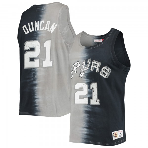 Майка Tim Duncan San Antonio Spurs Mitchell & Ness Hardwood Classics Tie-Dye - Black/Gray