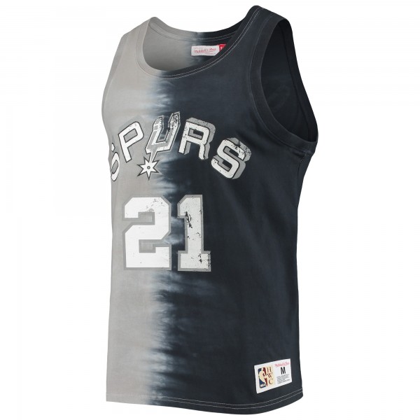 Майка Tim Duncan San Antonio Spurs Mitchell & Ness Hardwood Classics Tie-Dye - Black/Gray