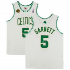 Autographed Boston Celtics Kevin Garnett Fanatics Authentic White Mitchell & Ness 2008-09 Authentic Jersey