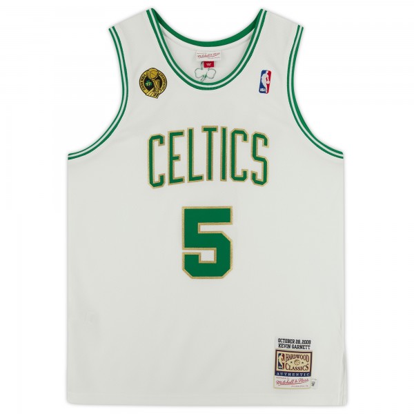 Autographed Boston Celtics Kevin Garnett Fanatics Authentic White Mitchell & Ness 2008-09 Authentic Jersey