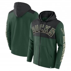 Толстовка на молнии Milwaukee Bucks Skyhook Colorblock - Hunter Green/Black
