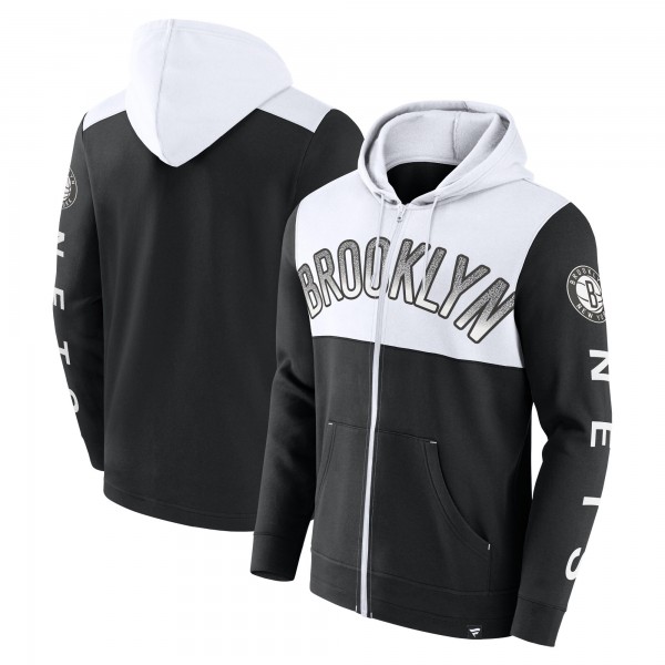 Толстовка на молнии Brooklyn Nets Skyhook Colorblock - Black/White