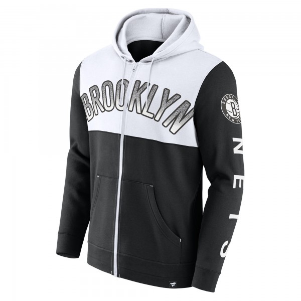Толстовка на молнии Brooklyn Nets Skyhook Colorblock - Black/White