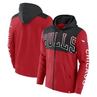 Chicago Bulls Fanatics Red/Black Skyhook Colorblock Full-Zip Hoodie