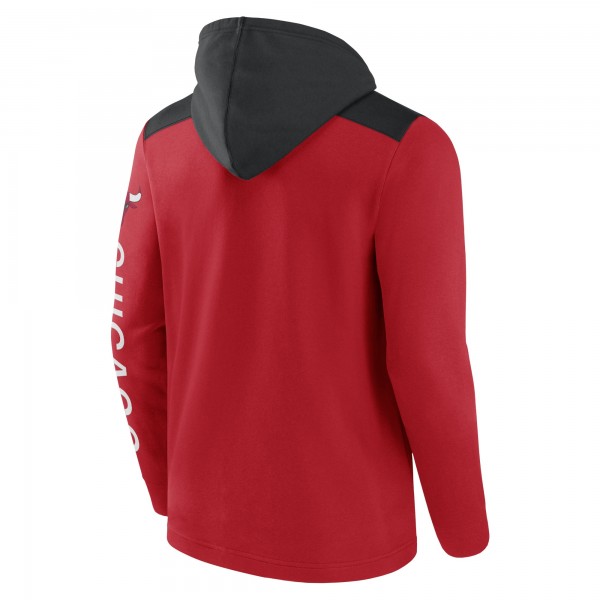 Chicago Bulls Fanatics Red/Black Skyhook Colorblock Full-Zip Hoodie
