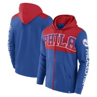 Толстовка на молнии Philadelphia 76ers Skyhook Colorblock - Royal/Red