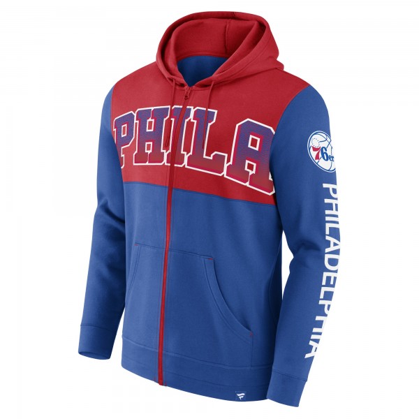 Толстовка на молнии Philadelphia 76ers Skyhook Colorblock - Royal/Red