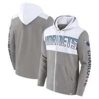 Толстовка на молнии Charlotte Hornets Skyhook Colorblock - Gray/White