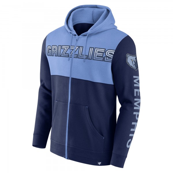 Толстовка на молнии Memphis Grizzlies Skyhook Colorblock - Navy/Light Blue