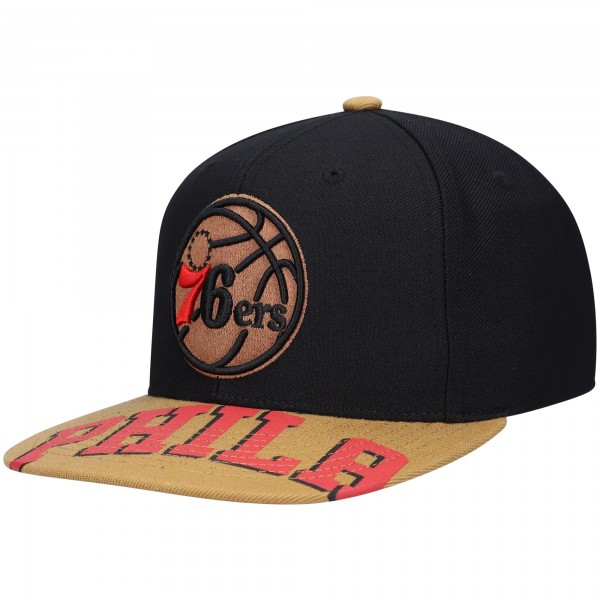 Бейсболка Philadelphia 76ers Mitchell & Ness x Lids Current Reload 3.0 - Black/Tan