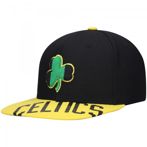 Бейсболка Boston Celtics Mitchell & Ness x Lids Hardwood Classics Reload 3.0 - Black/Gold