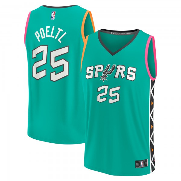 Игровая форма  Jakob Poeltl San Antonio Spurs Unisex 2022/23 Fastbreak - City Edition - Turquoise