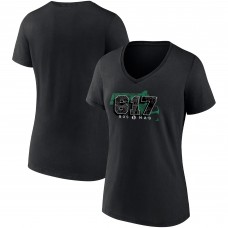 Boston Celtics Women's Hometown Collection 617 V-Neck T-Shirt - Black