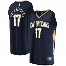 Jonas Valanciunas New Orleans Pelicans 2021/22 Fast Break Replica Jersey - Icon Edition - Navy