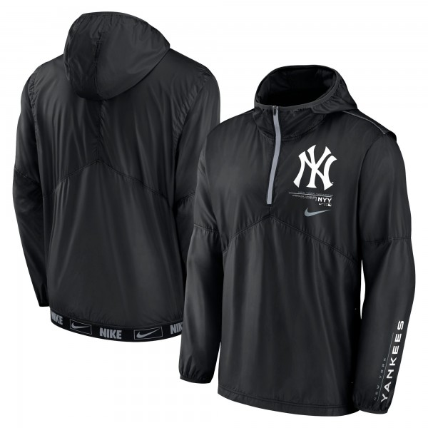 Ветровка на короткой молнии New York Yankees Nike Authentic Night Game Performance - Black