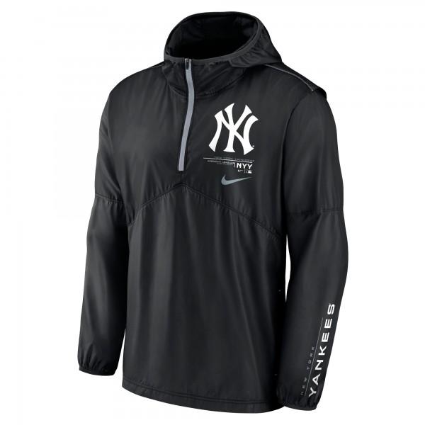 Ветровка на короткой молнии New York Yankees Nike Authentic Night Game Performance - Black