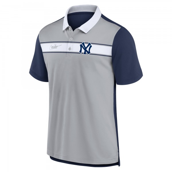 New York Yankees Nike Gray/Navy Rewind Stripe Polo