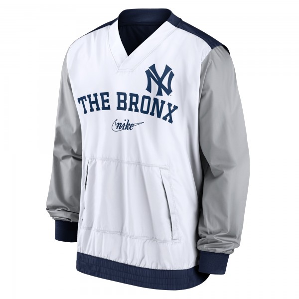 Кофта New York Yankees Nike Rewind Warmup V-Neck - White/Navy