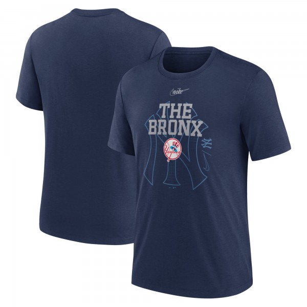 New York Yankees Nike Navy Rewind Retro Tri-Blend T-Shirt