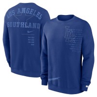 Los Angeles Dodgers Nike Royal Statement Ball Game Fleece Pullover Sweatshirt