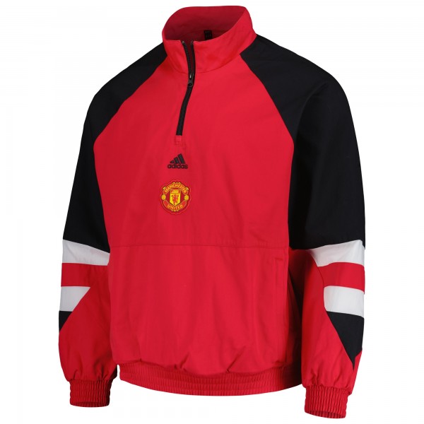 Кофта на короткой молнии Manchester United adidas Football Icon Raglan - Red