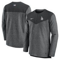 Кофта на короткой молнии Los Angeles Dodgers Nike Authentic Collection Game Time Performance - Black