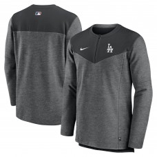 Кофта на короткой молнии Los Angeles Dodgers Nike Authentic Collection Game Time Performance - Black