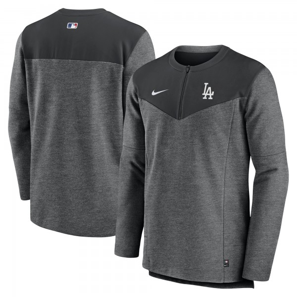 Кофта на короткой молнии Los Angeles Dodgers Nike Authentic Collection Game Time Performance - Black