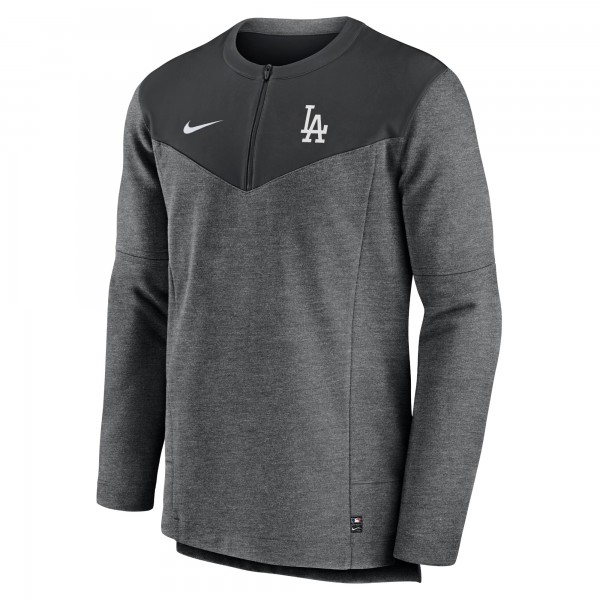 Кофта на короткой молнии Los Angeles Dodgers Nike Authentic Collection Game Time Performance - Black