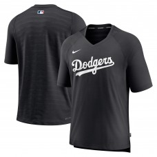 Los Angeles Dodgers Nike Black Authentic Collection Pregame Raglan Performance V-Neck T-Shirt