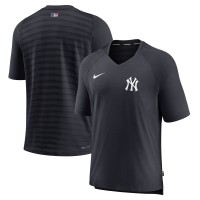 New York Yankees Nike Navy Authentic Collection Pregame Raglan Performance V-Neck T-Shirt