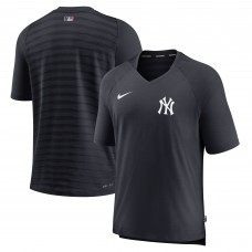 New York Yankees Nike Navy Authentic Collection Pregame Raglan Performance V-Neck T-Shirt