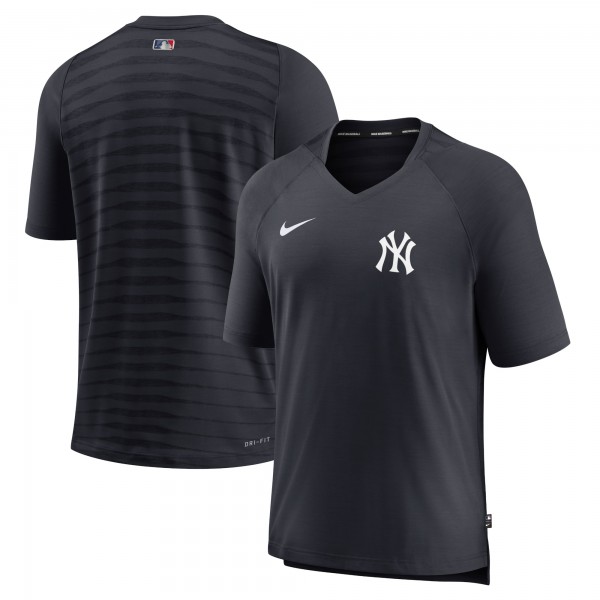 New York Yankees Nike Navy Authentic Collection Pregame Raglan Performance V-Neck T-Shirt