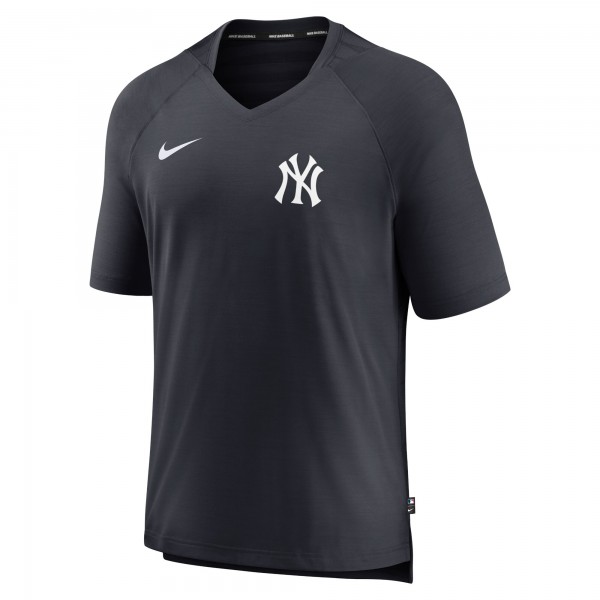 New York Yankees Nike Navy Authentic Collection Pregame Raglan Performance V-Neck T-Shirt