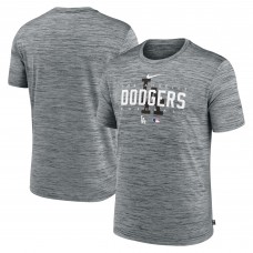 Los Angeles Dodgers Nike Heather Gray Authentic Collection Velocity Performance Practice T-Shirt