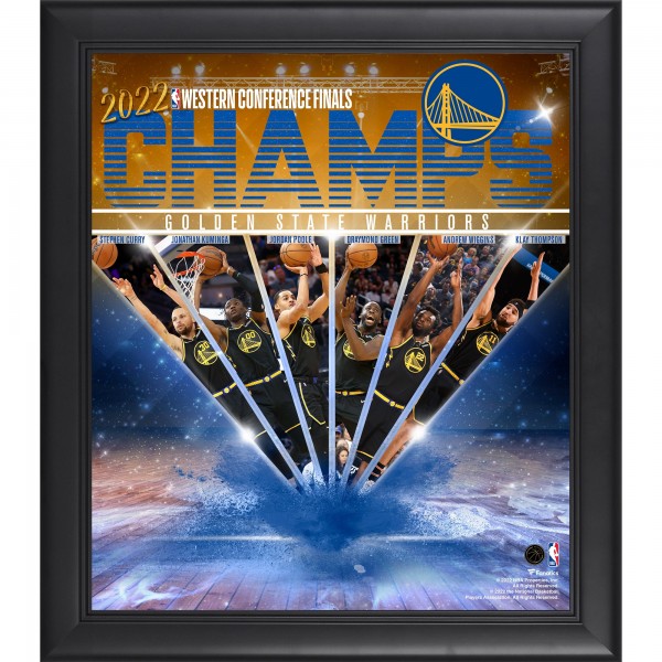 Golden State Warriors Fanatics Authentic 2022 Western Conference Champions 15 x 17 Framed Collage Photo