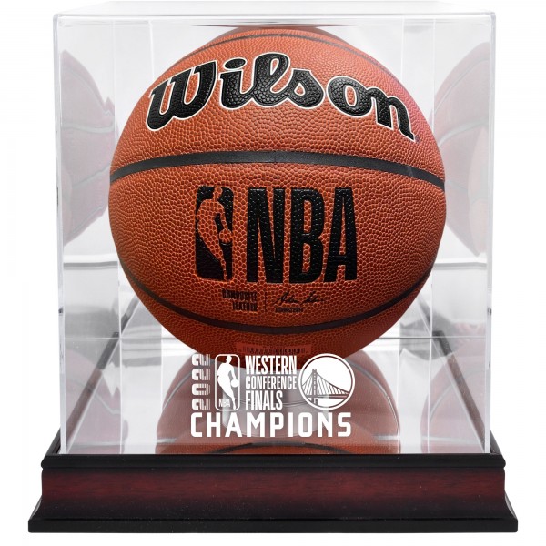 Golden State Warriors Fanatics Authentic 2022 Western Conference Champions Mahogany Basketball Display Case